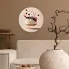 Cheesecake - Eten - Roze - Taart Wandcirkel plexiglas klein -sfeer1
