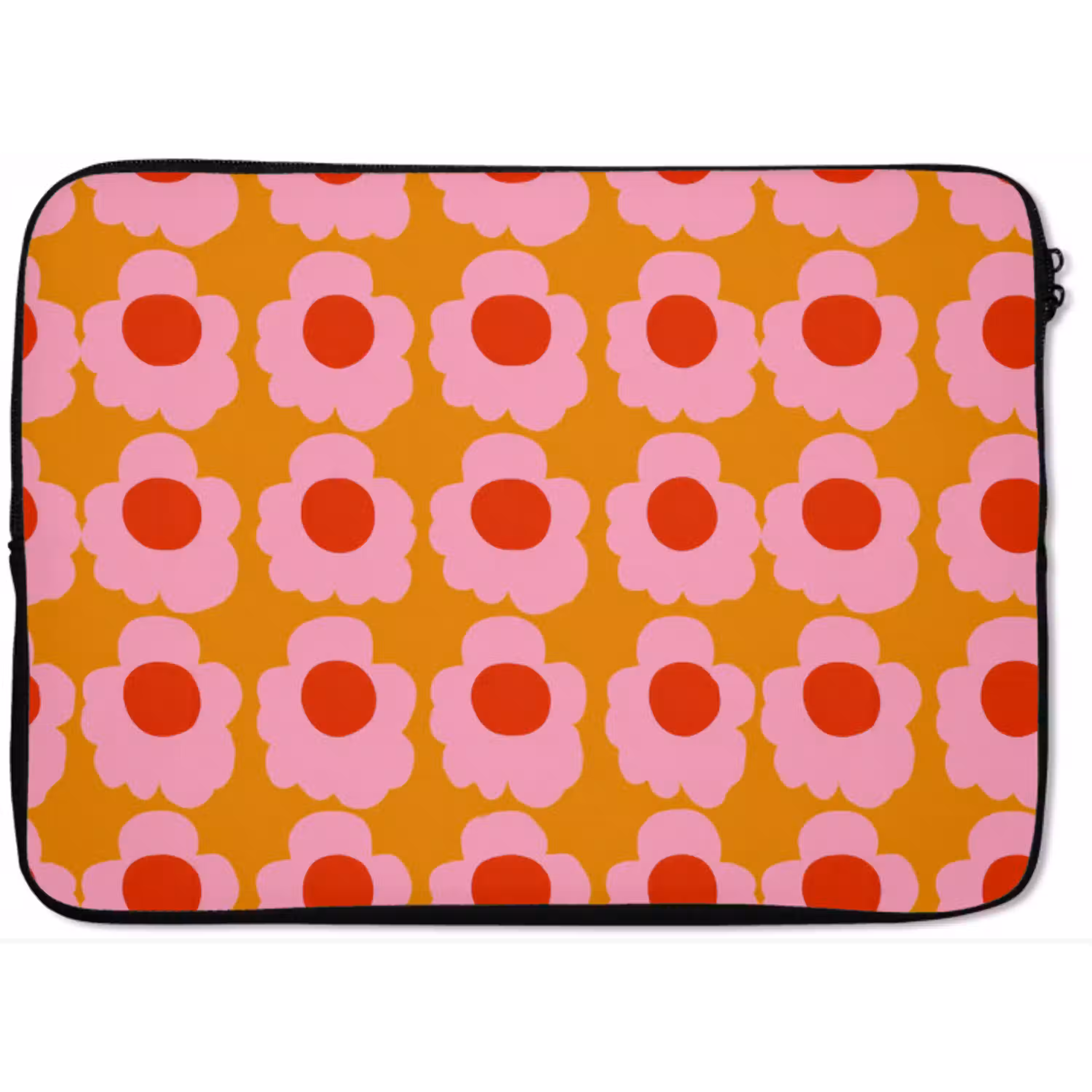 Retro - Bloemen - Roze laptophoes neopreen klein 279 -zkaufland3dotto