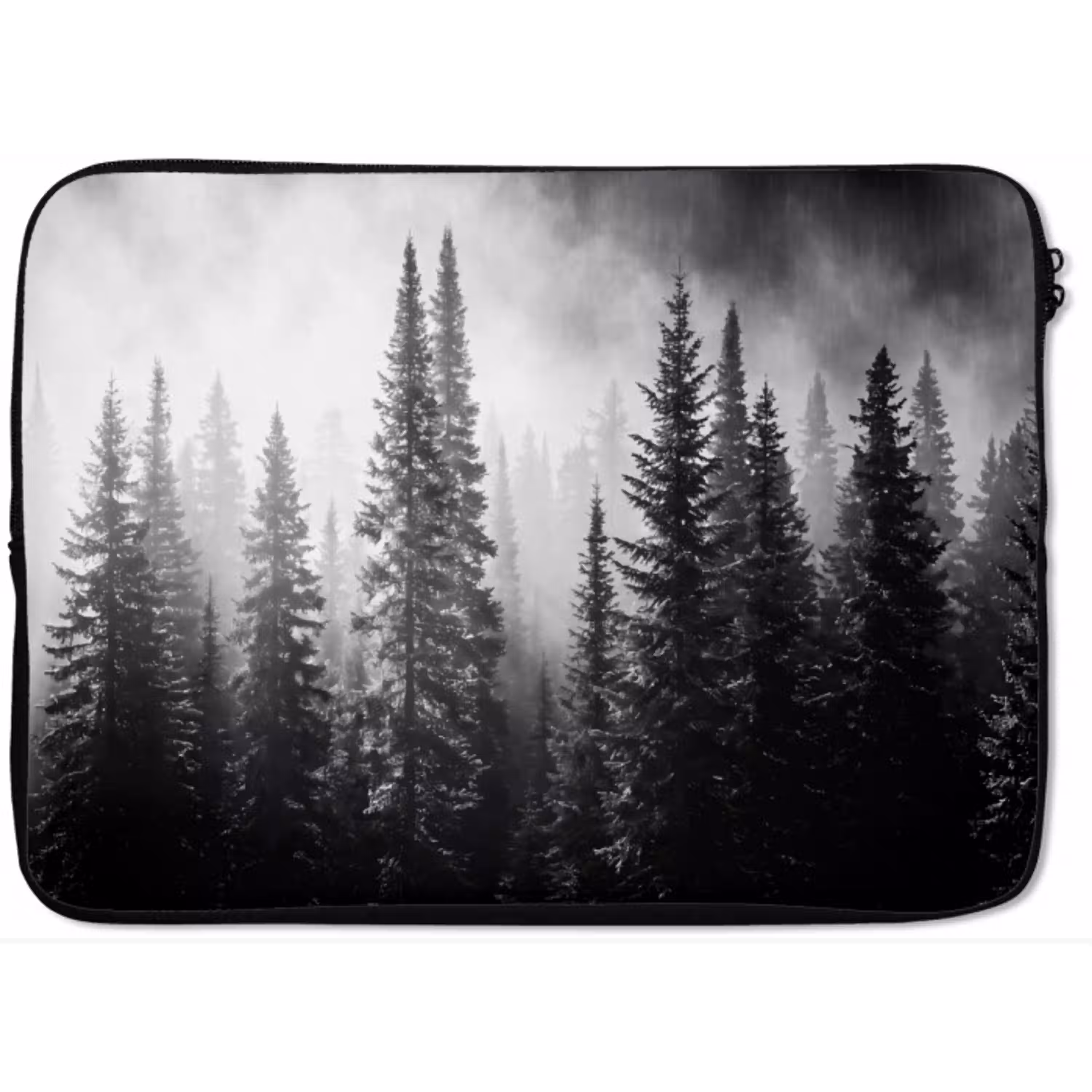 Bos - Mist - Winter - Monochroom - Natuur laptophoes neopreen klein -zkaufland3dotto