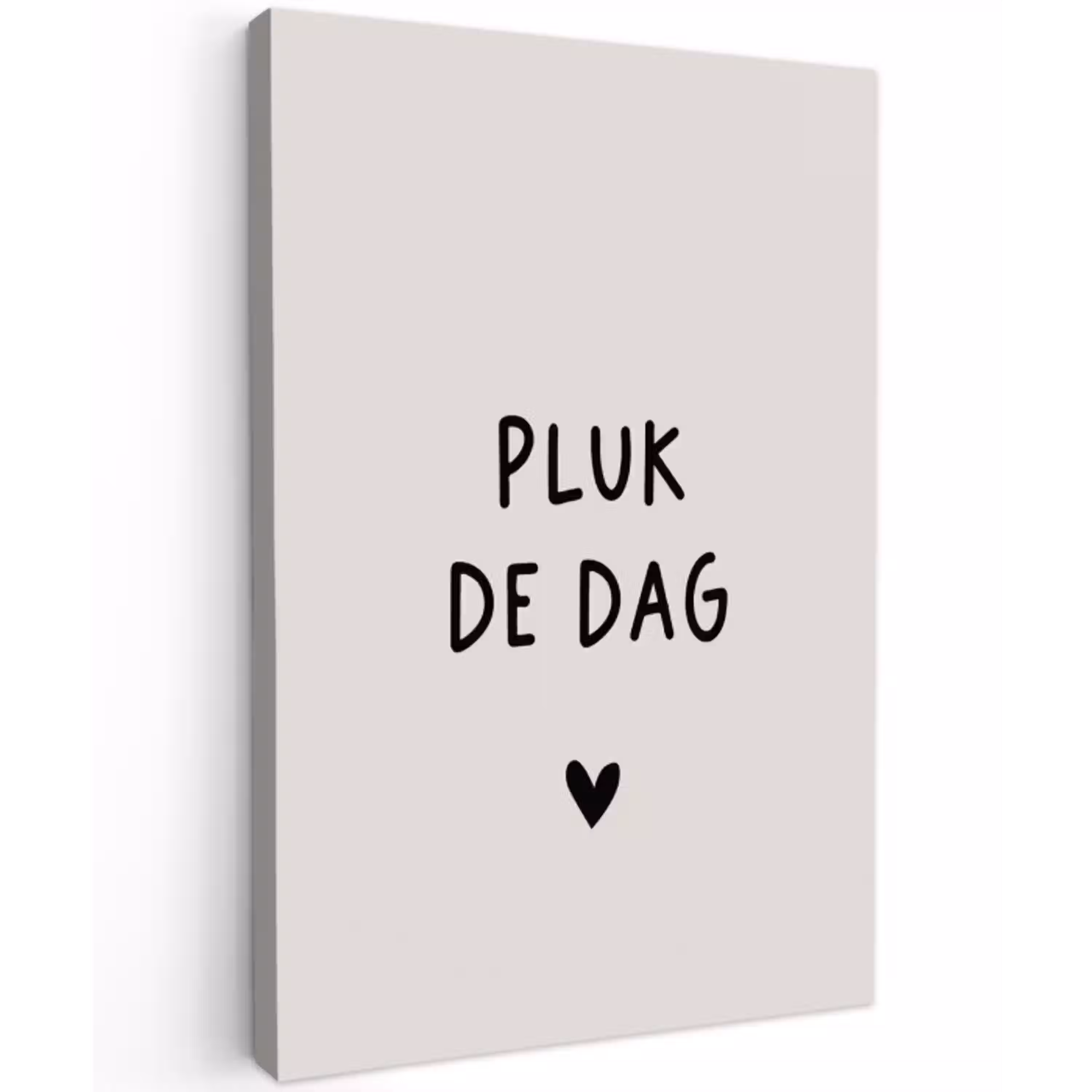 plukdedag-beige Tuinposter op houten frame 2 cm dik klein -3d