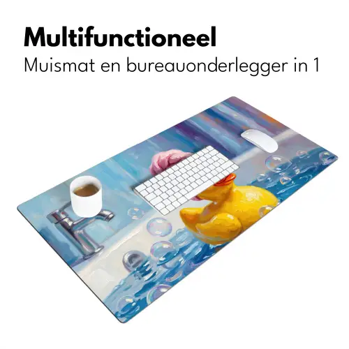 Creatief - Badeend - Kleurrijk Muismat XXL klein -sfeer4