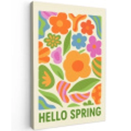 Illustratie - Bloemen - Quote - Kleurrijk Tuinposter op houten frame 2 cm dik klein -3d