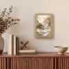 Abstract - Kunst - Verf - Beige - Modern Light Box met kabel (Tafellamp) klein -sfeer2