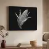 Maïskolf - Glanzend metaal - Elegant Textielframe zwart klein -sfeer3