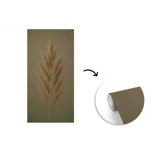 Tak - Pluimgras - Donkerbruin fotobehang vinyl groot -3d