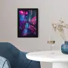 Stad - Neon -  Nacht - Roze - Graffiti fotolijst zwart zonder passe partout klein -sfeer4