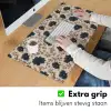 Motief - Bloemen - Zwart - Beige Muismat XXL klein 681 -sfeer3
