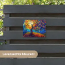 Boom - Zon - Verflook - Kleuren - Abstract tuinposter los doek klein -sfeer3