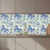 Vlinders - Bloemen - Blauw - Botanisch keuken achterwand 2 middel 871 zz_3dshopping