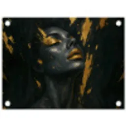 Gezicht - Vrouw - Verfspatten - Abstract tuinposter los doek klein -3d