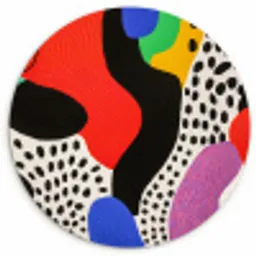 Abstract - Vormen - Kleuren - Stippen Wandcirkel plexiglas klein -3d