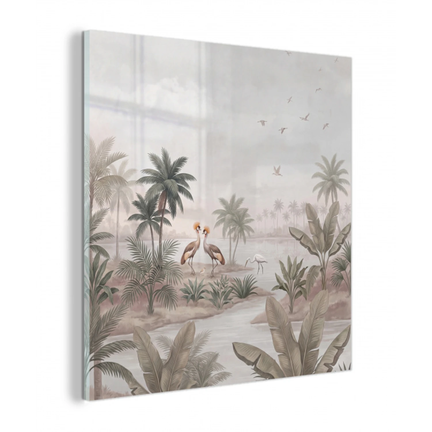 Kraanvogels - Palmbomen - Tropisch plexiglas 5mm klein -z3d