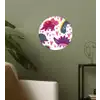 Dino - Hart - Patronen - Roze - Meisjes - Dinosaurus Wandcirkel behangsticker klein -sfeer2