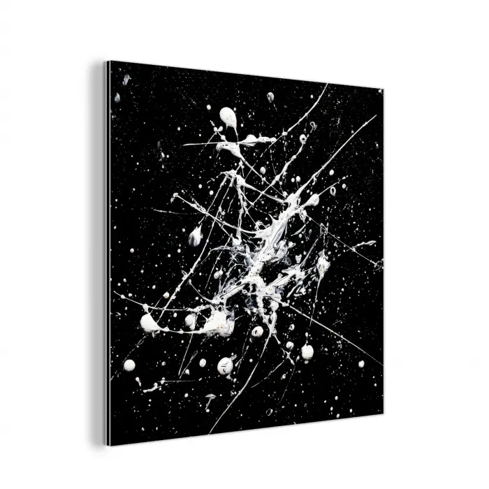 Verfspatten - Wit - Abstract - Explosie aluminium wit klein -3d