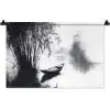 Boot - Rivier - Bamboe - Wit Wandkleed katoen klein -zz3d