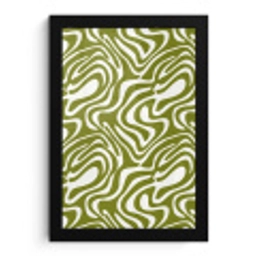 Lijnpatroon - Groen - Organisch fotolijst zwart zonder passe partout klein 224 -3d
