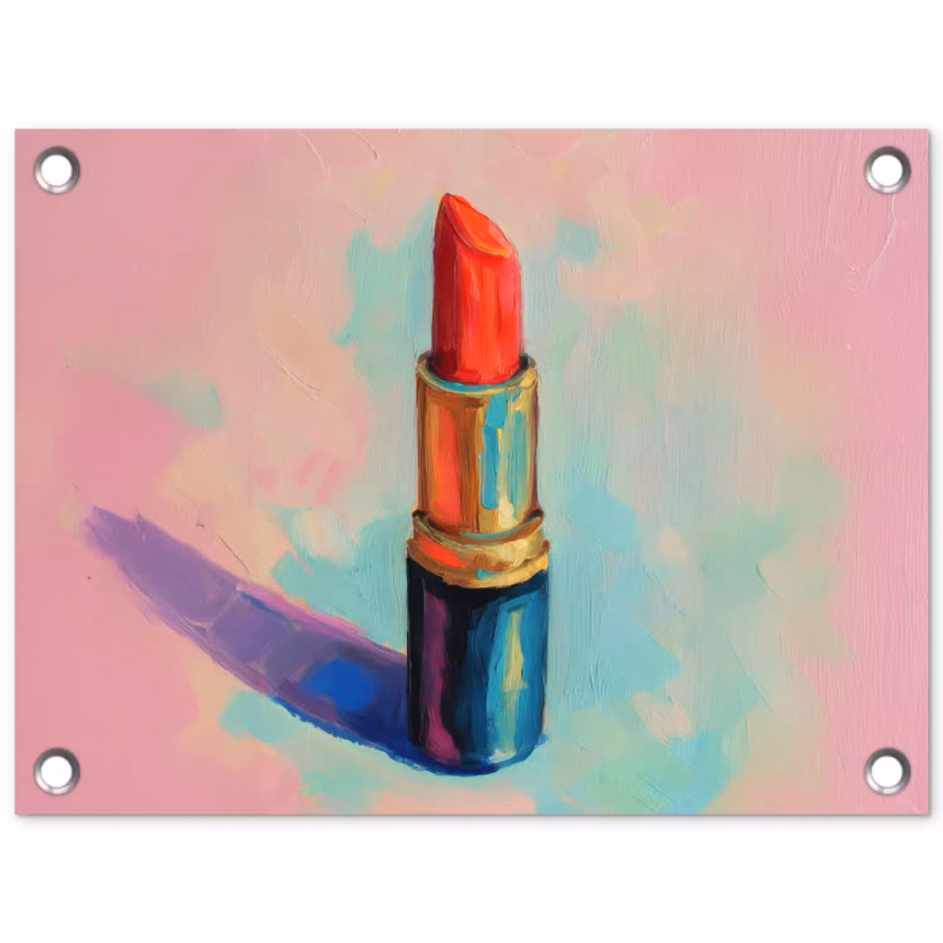 Lippenstift - Rood - Penseelstreken tuinposter los doek klein -3d
