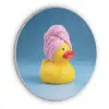 Badeend - Handdoek - Blauw Akoestische PET Vilt - Rond klein -3d