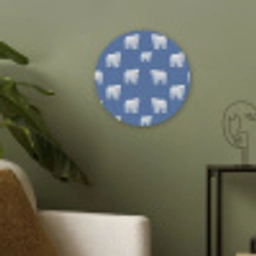 IJsbeer - Patroon - Blauw Akoestische PET Vilt - Rond klein 838 -sfeer2