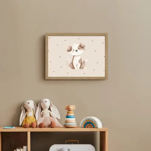 Hond - Gevlekt - Bruin - Stippen Light Box met batterij (Wandlamp kind) middel -sfeer2_kind