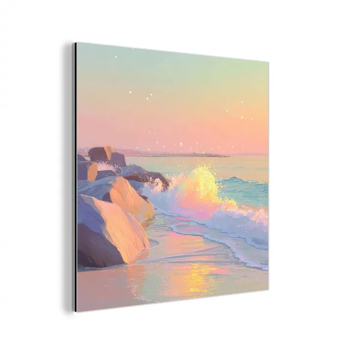 Zomerlicht - Strand - Fonkelende accenten aluminium wit klein -3d