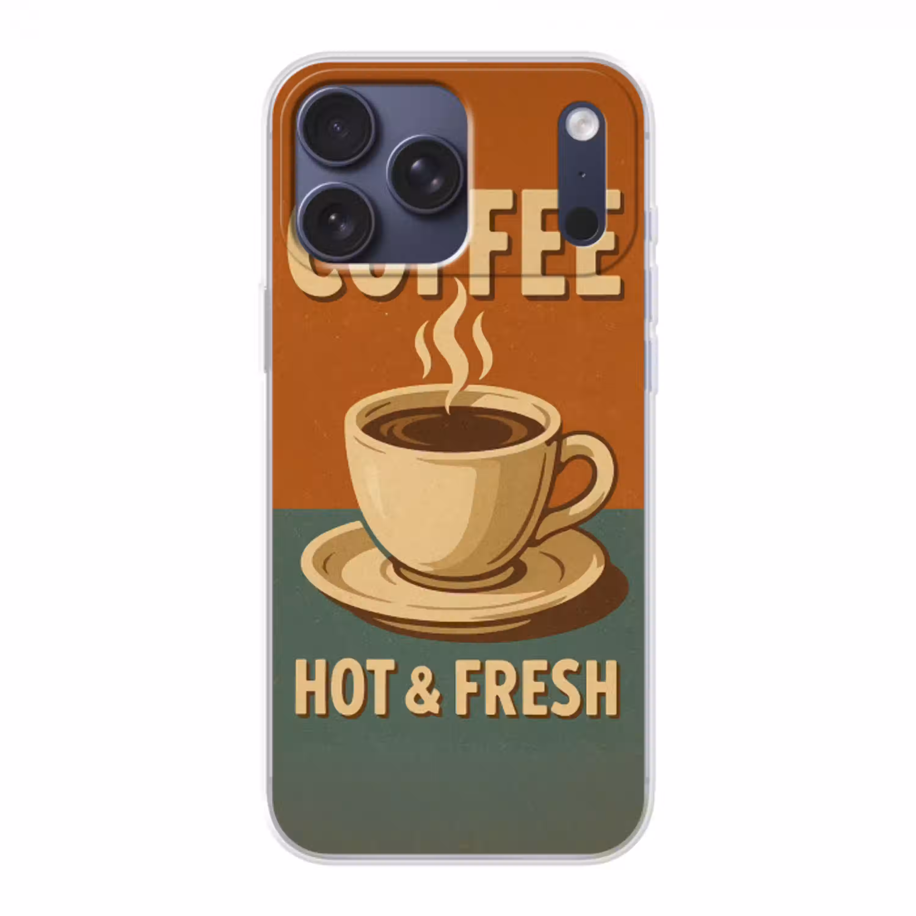 Koffie - Kop - Vintage - Quote Telefoonhoesje iPhone 17 Pro Max klein -3d