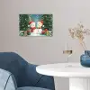 Sneeuwpop - Kerstsneeuw - Groen - Rood poster papier klein -sfeer3