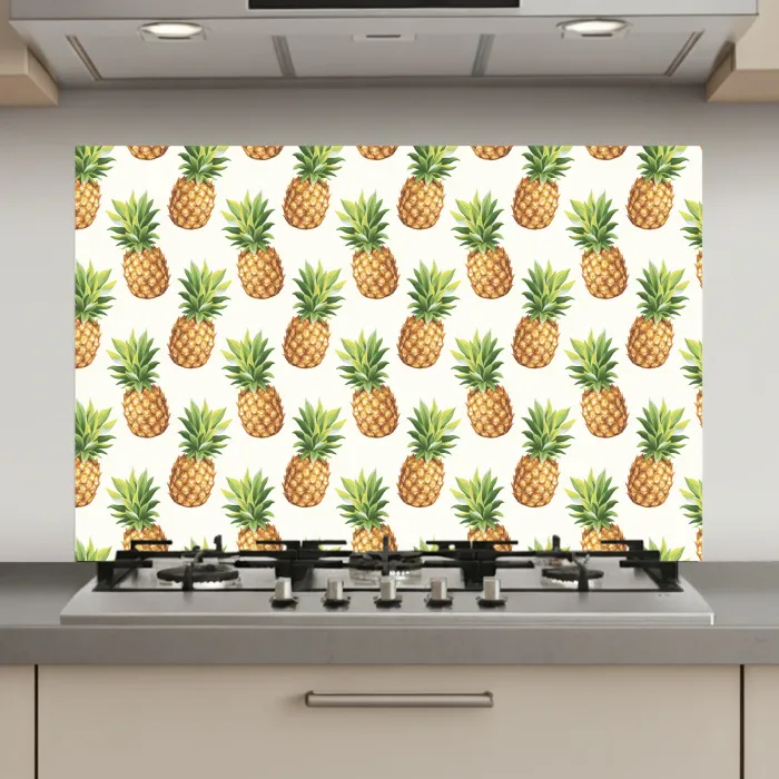 Vintage - Ananas - Blad keuken achterwand spatscherm klein 900 -3d_website