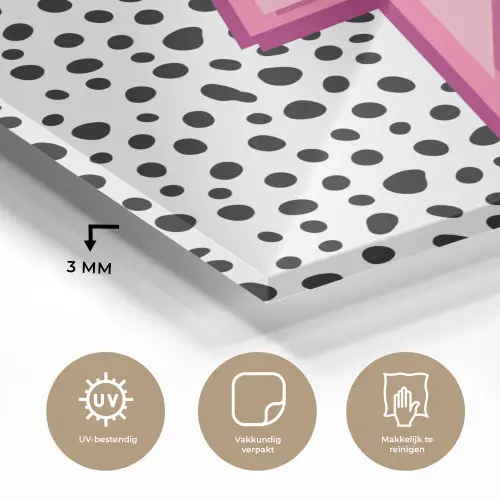 Bliksem - Roze - Stippen plexiglas 5mm klein -sfeer2