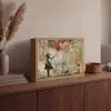 Graffiti - Banksy Style - Meisje met ballon Light Box met batterij (Wandlamp) middel -sfeer2