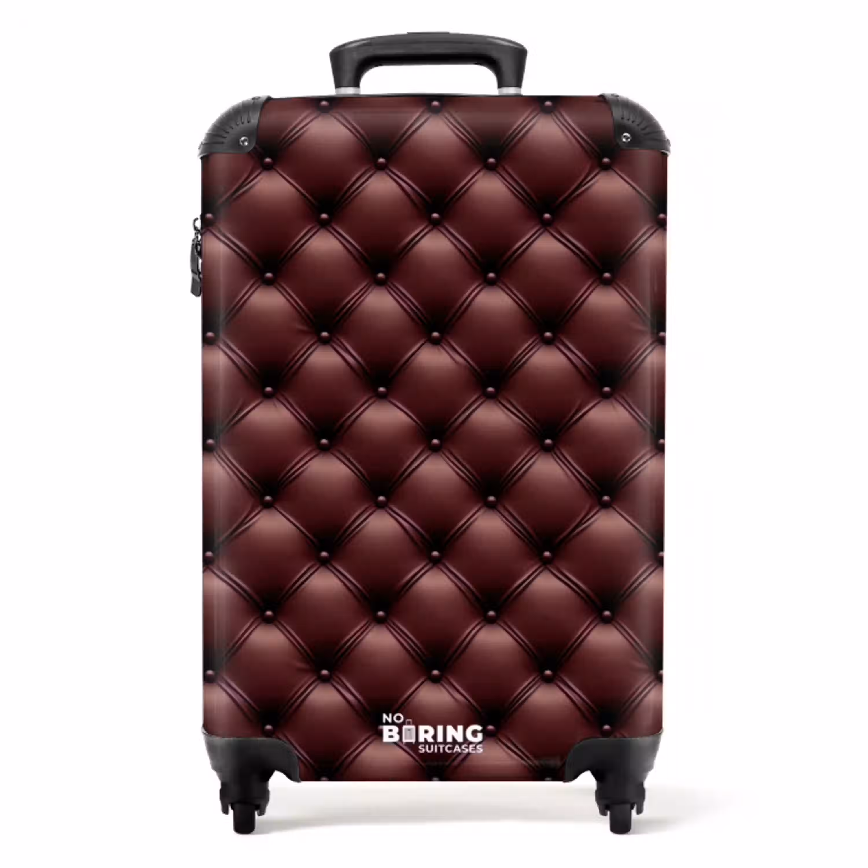 Leer - Patroon - Bordeaux NBS - Handbagage koffer - Volwassenen Unisex middel -productfoto_recht