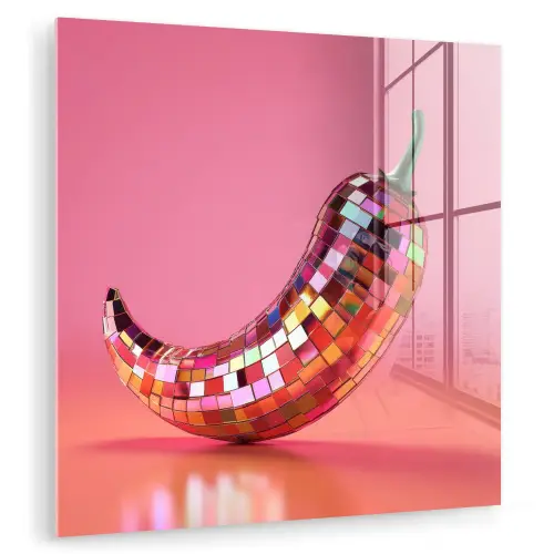Peper - Disco - Rood - Glitter plexiglas 5mm klein -zzzproduct_nieuw