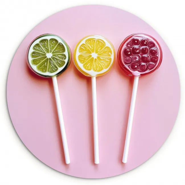 Lolly - Snoep - Citrus KitchenYeah - Keuken - Wandcirkel Forex klein -3d