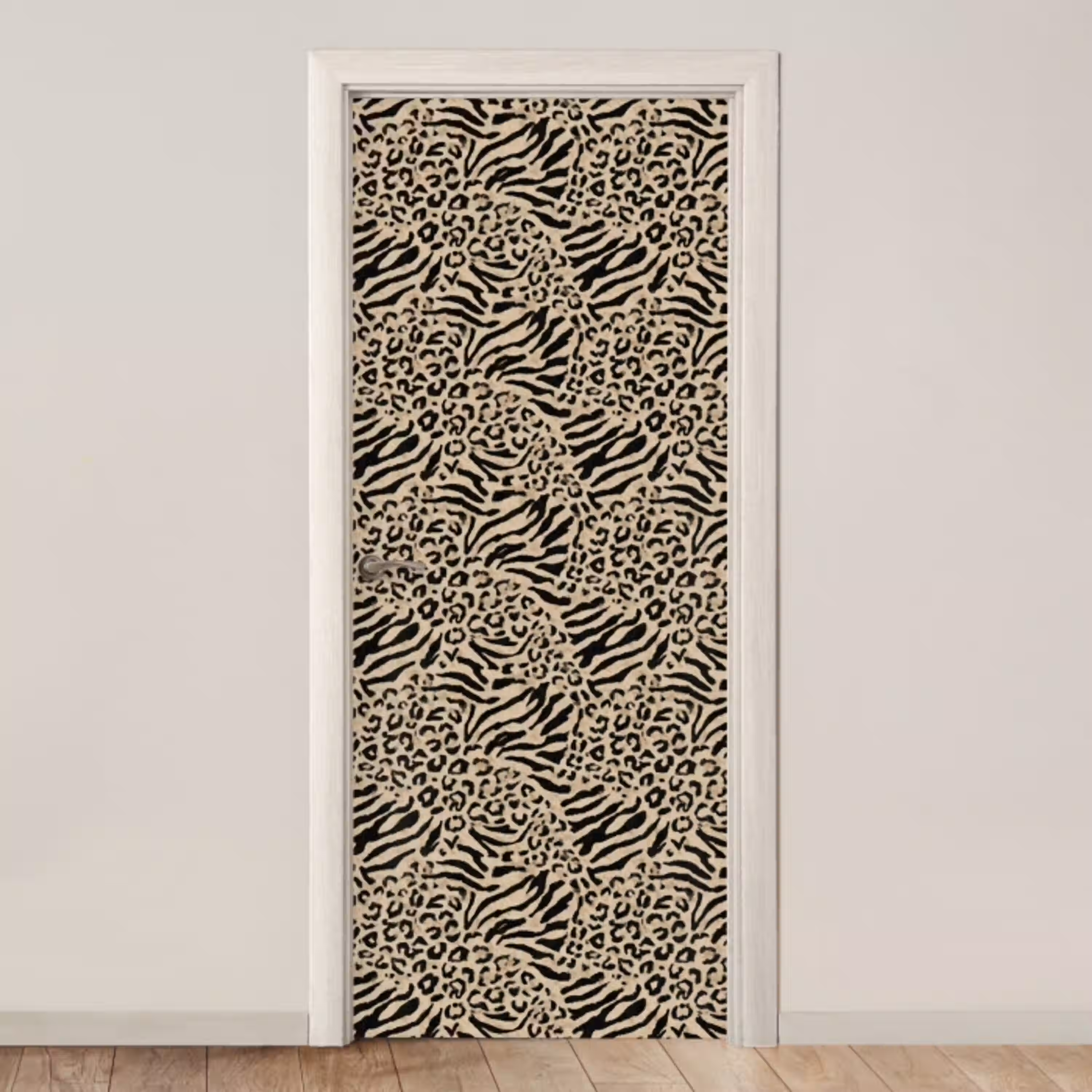 Giraf - Zebra - Motief - Bruin deurposter klein 289 -3d_beige
