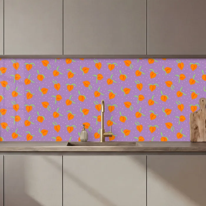 Paars - Oranje - Perzik keuken achterwand 2 middel 871 zz_3dshopping