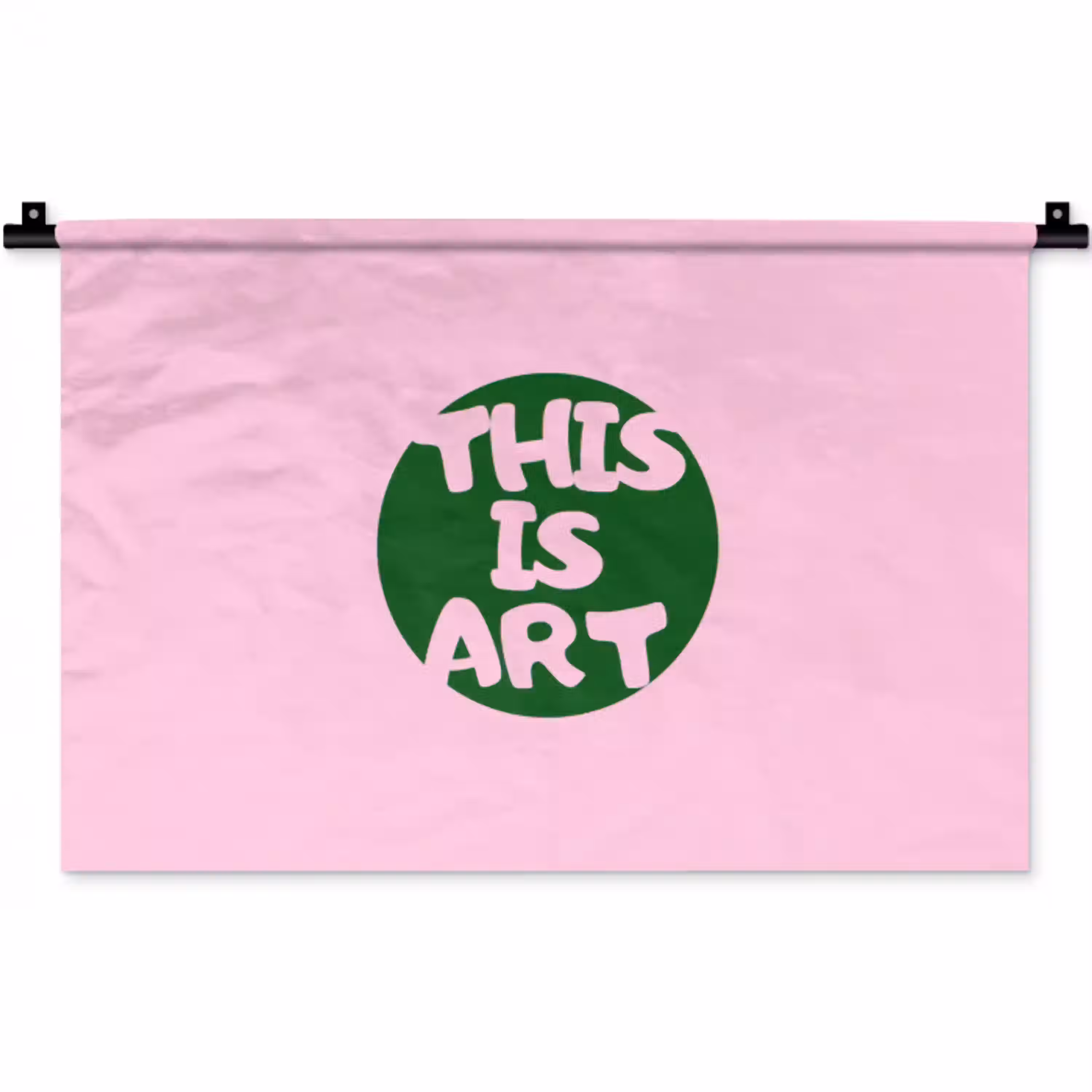 This is art - Tekst - Cirkel - Groen Wandkleed katoen klein -zz3d
