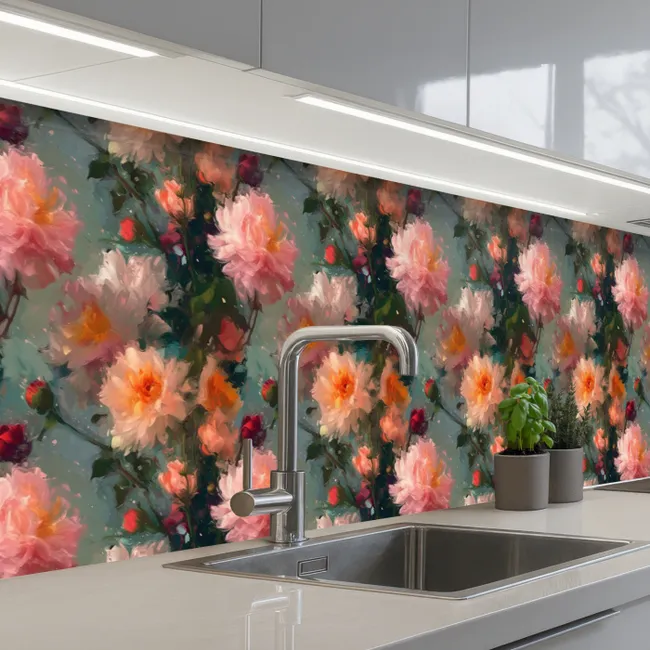 Kitchen splashback - Dahlia - Flowers - Pattern