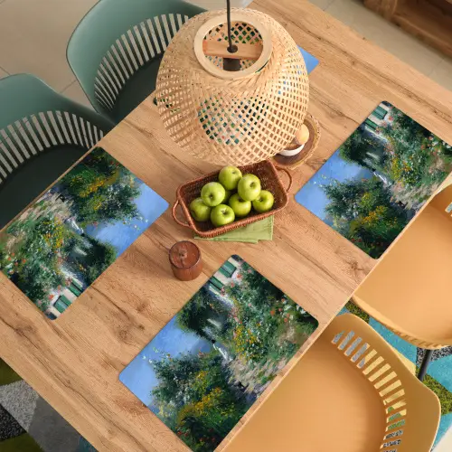 Kat - Vrouw - Bloemen - Huis Placemat vinyl groot -zzsfeer5_Kitchenyeah-website
