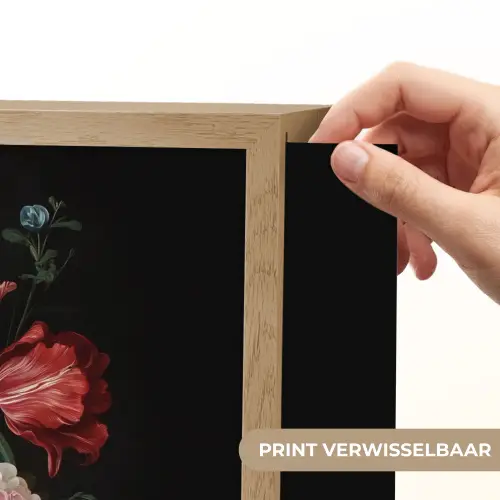 Boeket - Kleurrijk - Klassiek Light Box met batterij (Wandlamp) middel -USP_websiteprintNL