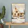 Kerst - Huis - Winter - Sneeuw canvas 2cm klein -sfeer4