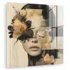 Gezicht - Bloemen - Zwart - Vrouw plexiglas 5mm klein -zzzproduct_nieuw