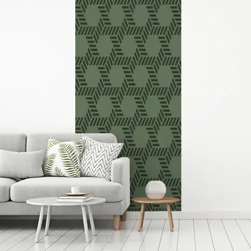 Patroon - Groen - Geometrisch fotobehang vinyl groot 64 -woonkamer