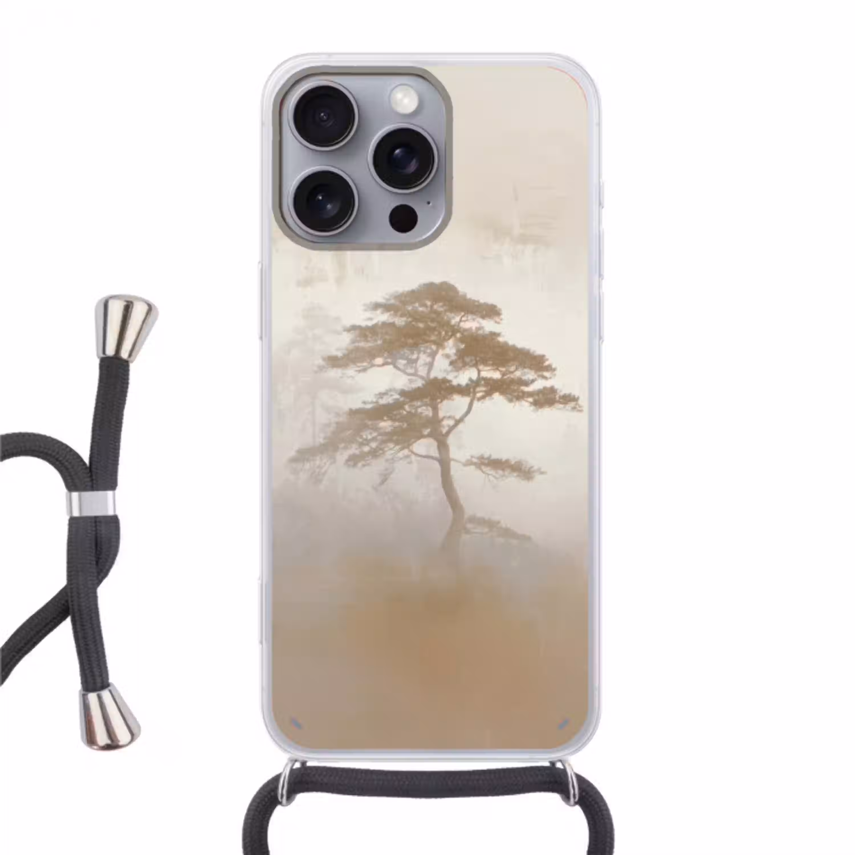 Boom - Oosterse stijl - Landschap Hoesje iPhone 16 Pro Max met koord klein -3d