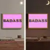Felroze - Badass - Panterprint - Schaduw Light Box met batterij (Wandlamp) middel -sfeer3