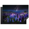 Bloemen - Nacht - Lupine - Sterrenhemel - Paars - Natuur Inductie beschermer vinyl 3mm klein -3d