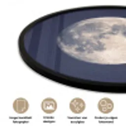 Ruimte - Maan - Kosmos Fotolijst rond zonder passe partout klein -closeup_NL