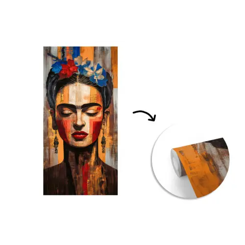 Portret - Vrouw - Bloemen fotobehang vinyl groot -3d