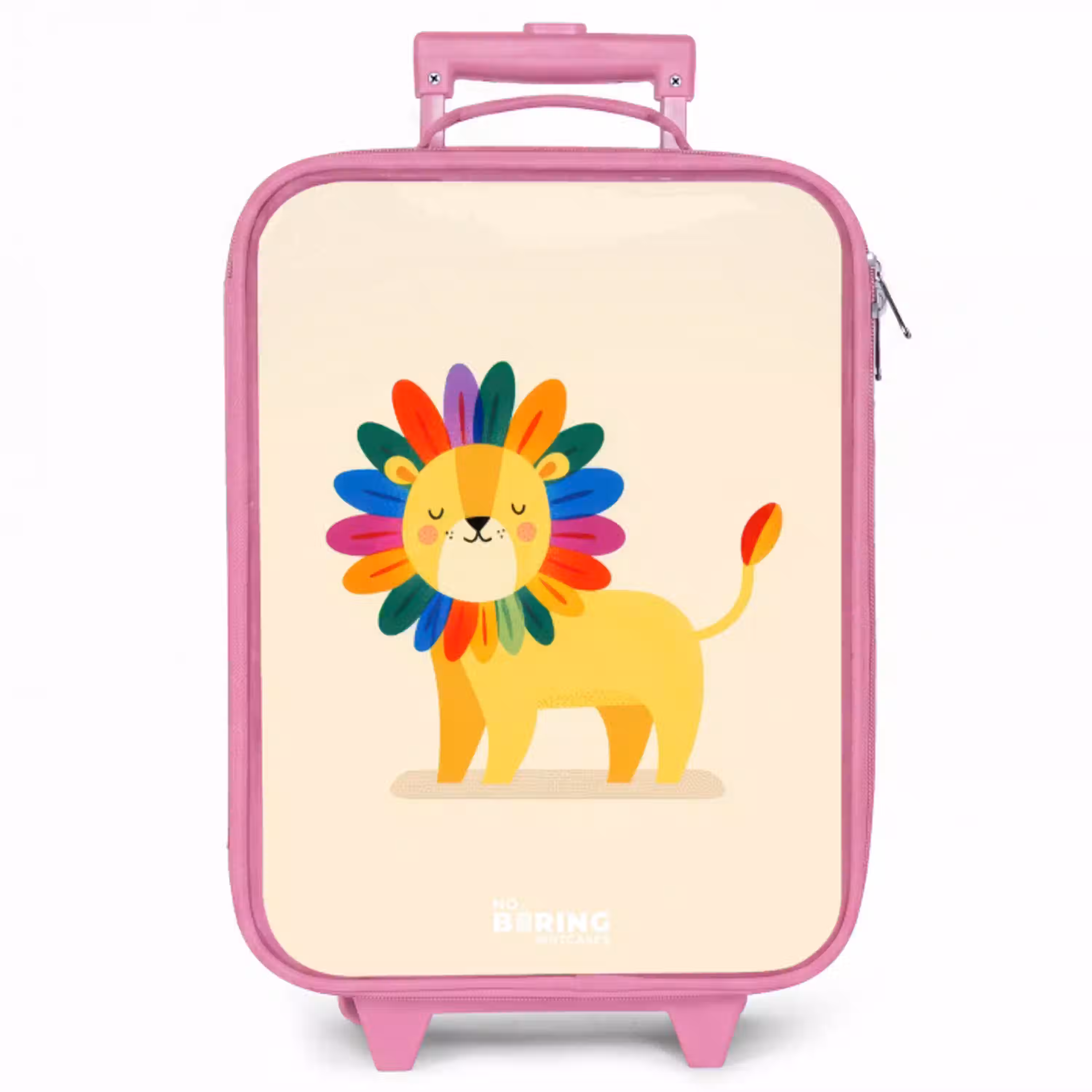 Leeuw - Manen - Kleurrijk Kinderkoffer - Roze klein -zzz_website3d