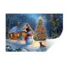 Kerstwonder - Winteravond - Kleurrijk Muursticker klein -3d