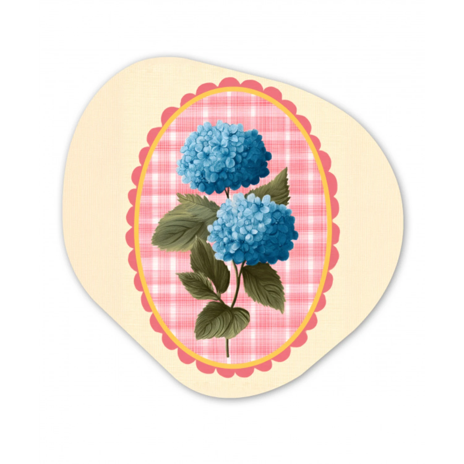 Bloemen - Blauw - Lijst - Bladeren Wandcirkel Organisch Forex 3mm klein -3d